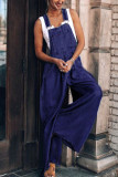 Pocket Sleeveless Denim Overalls Jumpsuit