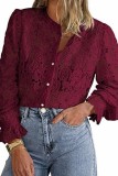 Lace V neck Long Sleeve Shirt