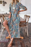 Ethnic Style Printed Short Sleeved Dress