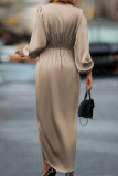 Bubble Sleeve Irregular Long Sleeved Dress