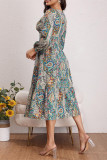 Vintage Floral Lantern Sleeve Dress