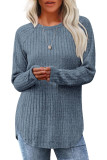 Loose Round Neck Long Sleeved Shirt
