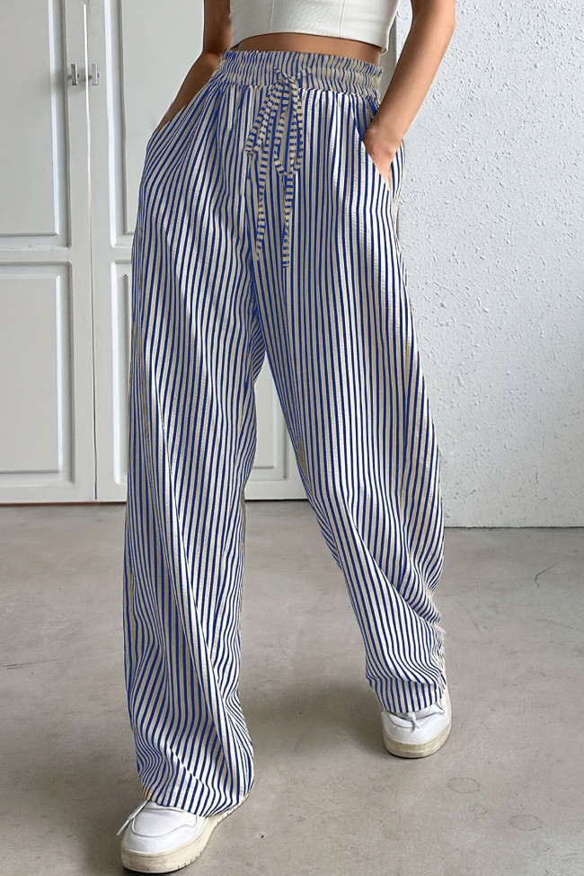 Striped Casual Pants Straight Leg Pants