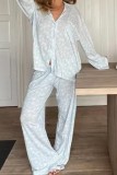 Women Pajamas Set Notch Collar Soft Sleepwear Pajamas Set