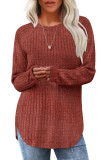Loose Round Neck Long Sleeved Shirt