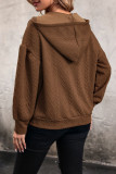 Solid Color Knitted Long Hooded Sweatshirt