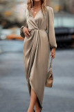 Bubble Sleeve Irregular Long Sleeved Dress