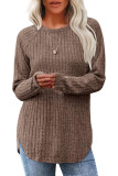 Loose Round Neck Long Sleeved Shirt