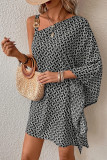 Bat Sleeve Asymmetrical Loose Print Dress