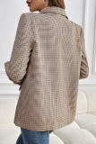 Button Up Plaid Suit Jacket