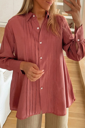 Solid Color Casual Button Shirt