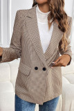 Button Up Plaid Suit Jacket