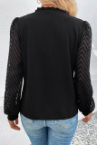 V-Neck Buckle Lace Long Sleeved Shirt