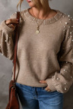  Pearl Round Neck Knitted Sweater