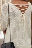 Hollow V-Neck Knitted Sweater