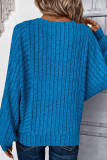 Solid Color Lantern Sleeve Round Neck Shirt