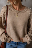  Pearl Round Neck Knitted Sweater