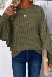 Solid Color Lantern Sleeve Round Neck Shirt
