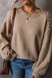  Pearl Round Neck Knitted Sweater