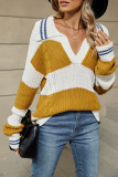 POLO Collar Striped Knitted Sweater