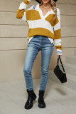 POLO Collar Striped Knitted Sweater