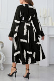 Large Size Flared Long Sleeve Dress