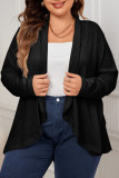 Large Size Solid Color Knitted Cardigan