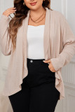 Large Size Solid Color Knitted Cardigan