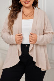 Large Size Solid Color Knitted Cardigan