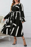 Large Size Flared Long Sleeve Dress