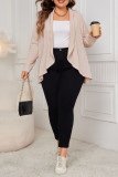 Large Size Solid Color Knitted Cardigan