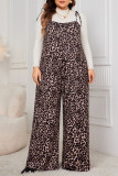 Large Size Leopard Print Jumpsuit Overalls