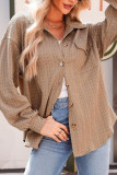 Solid Color Lapel Long Sleeved Loose Jacket