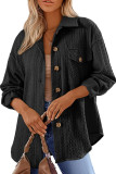 Solid Color Lapel Long Sleeved Loose Jacket
