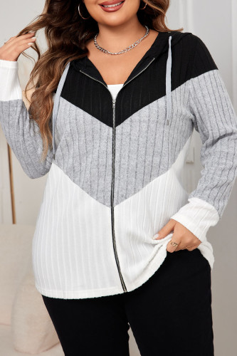 Large Size Casual Striped Cardigan Jacket