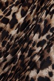 High Waist Leopard Pleated Skirts