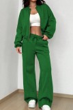 Zip Up Long Sleeve Top and Pants Set