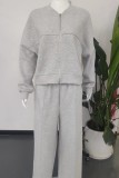 Zip Up Long Sleeve Top and Pants Set