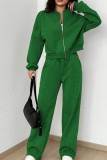 Zip Up Long Sleeve Top and Pants Set