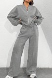 Zip Up Long Sleeve Top and Pants Set