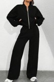 Zip Up Long Sleeve Top and Pants Set