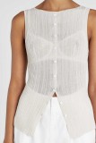 Button Up Sleeveless Knitted Tank Tops