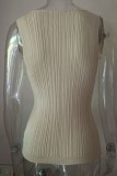 Button Up Sleeveless Knitted Tank Tops