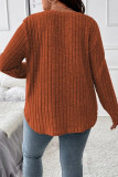 Large Size V-Neck Long Sleeved Loose T-Shirt