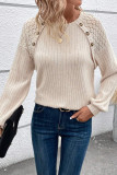 Lace Knitted Round Neck T-Shirt