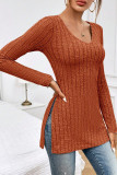 V-Neck Split Long Sleeved Base T-Shirt
