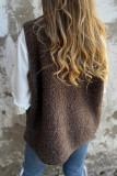 Lamb Fleece Button Down Long Sleeve Vest Jacket