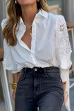 Elegant Lace Patchwork Autumn Shirt