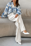 Stand Collar Long Sleeved Loose Shirt