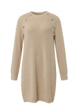Round Neck Knitted Long Sleeved Dress